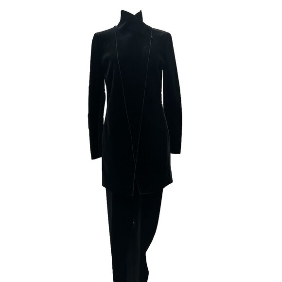 Akris Punto Jackets & Blazers - Akris Punto Velvet Jersey Zip Suit Blazer Jacket Pant Set Black 8 / 10